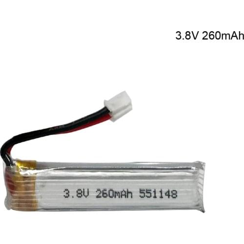 3.8V 260mAh Lipo Battery PH2.0 Plug Connecor for US65 UK65 QX65 for Happymodel Mobula7 Drone FPV Part toy part battery