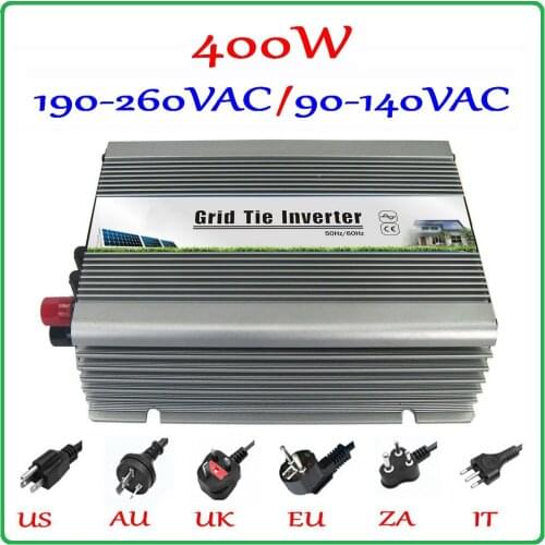 400w Grid Tie Inverter 22-60VDC Input Solar On Grid Inverter 220VAC 230VAC 240VAC 120VAC 110VAC 100VAC Output 2 year warranty
