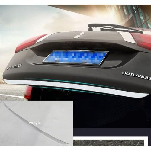 ACCESSORIES FOR MITSUBISHI OUTLANDER 2013-2020 STAINLESS STEEL TRUNK BOOT TAIL DOOR TRIM STRIP STICKER EXTERIOR