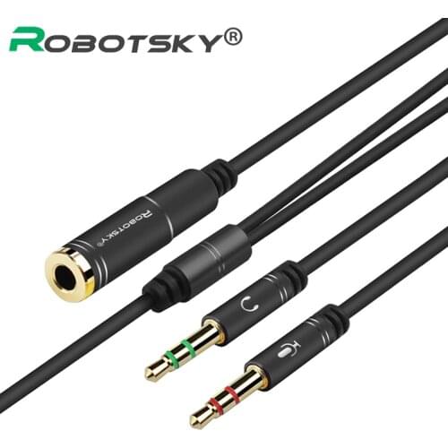 Jack 3.5mm Audio Cable Headphone Microphone Splitter 2 Male to Female Jack 3.5 Extension Aux Cable Adapter for Phone Latpop