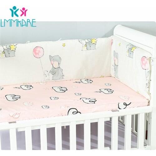 Crib Bumper for Newborn Baby One Piece Free Adjustable Zipper Rail Baby Safety Fence Baby Bumper Cotton Blend Crib Rail