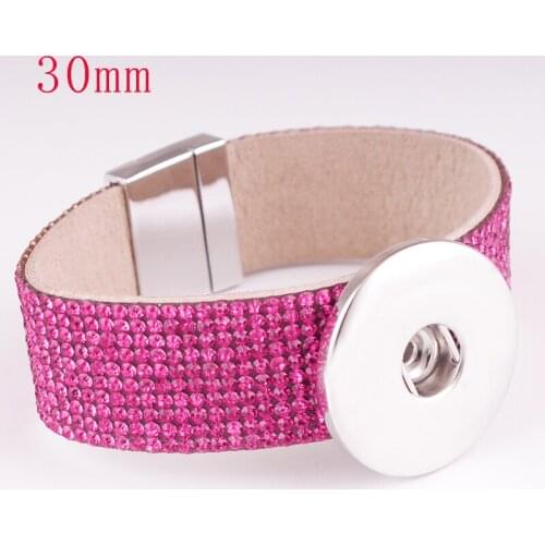 Bohemia Korean velvet crystal 30mm snap button bracelet Magnetic buckle DK203