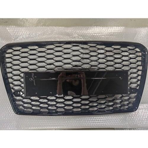 For RS7 Style Front Sports Hexagonal Mesh Honeycomb Cover Grille Gloss Black for Audi A7/S7 2009-2015 Auto Parts