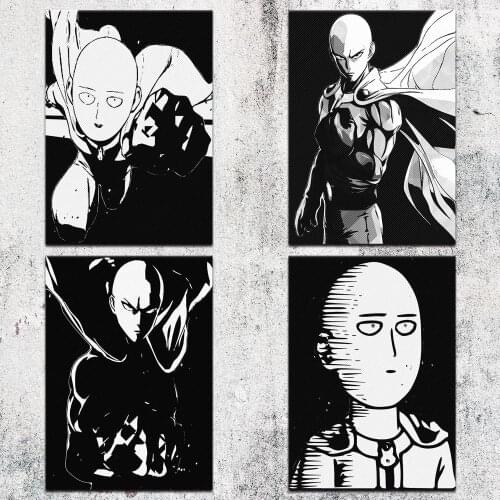 Canvas Painting Saitama One Punch Man Posters and Prints Wall Art Picture for Living Room Decor No Frame