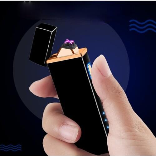Creative oblique fire point cigar pipe arc lighter personalized and convenient charging USB cigarette lighter smoke accessories