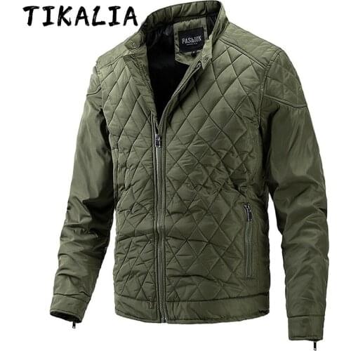 Army Green Bomber Jacket Men Autumn Casual Coat Quilting Pattern Jacket Military Casual Small Size Slim Jacket Thin People