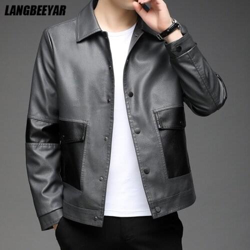 LANGBEEYAR Mens Biker Jackets