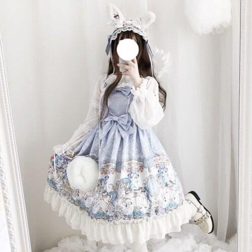 Lixm Lolita Dress 2021 Japanese Sweet Lolita Style Cute Yummy Kawaii Dress Tea Party Birthday Slip Cosplay Costumes JSK