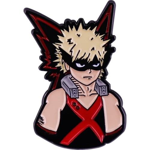 Japan Anime My Hero Academia Bakugou Katsuki Cartoon Copper Enamel Clothes Lapel Badge Brooch Pin Accessories