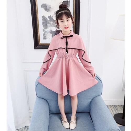 Fashion models 5-10 year old girl baby spring and autumn fashion dress childrens new girls spring and autumn shirt dress tide