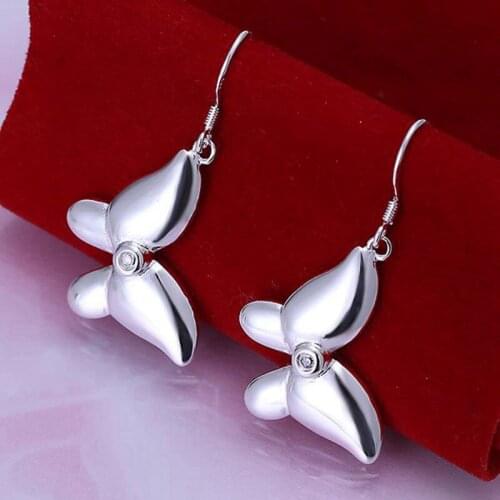 Fashion jewelry Earring For Women, Plated Earrings Inlaid Butterfly Earrings E170 /FSUSCPAY JEPAVTBC silver color