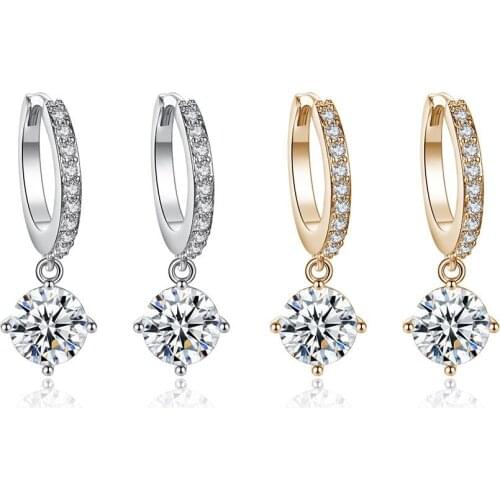 Fashion Gold Drop Dangle Earrings Cubic Zircon Crystal Earrings For Women Wild Earrings Jewelry Fashion Gift