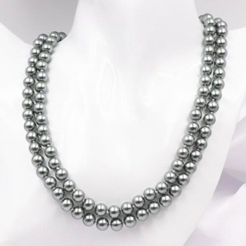 Fashion Women Glass Pearls Jewelry Set 8mm Simulated Pearl Necklace Earrings Round Beads Chain Bracelet Sets Weddings Gifts A630