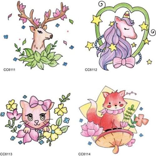 Exquisite Color Unicorn Sticker Set Face Temporary Child Animal Sticker For Kids Cute Children Personality Sticker