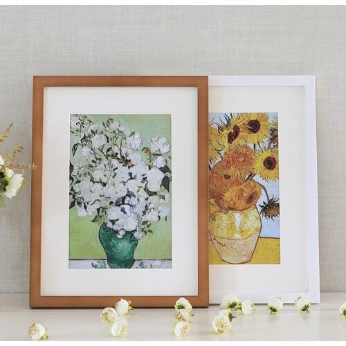 Nordic Simple Wooden Photo Frame A4 6 inch Black White Color Picture Frames Walnut Wood Frames for Wall picture Art home Decor