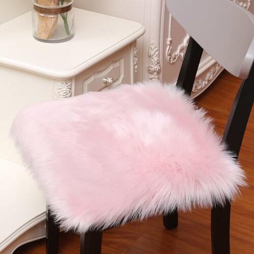 Nordic Style Wool-like Solid Color Non-slip Square Round Chair Cushion Student Warm Cushion Bedroom Living Room Blanket F8222