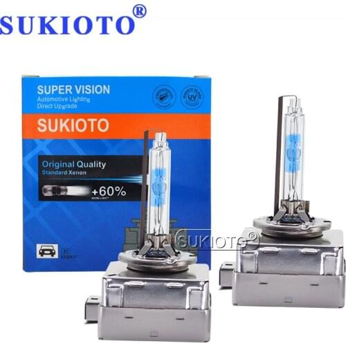 SUKIOTO Original D1S Xenon Standard HID Lamps D1S 5500K Xenon 35W D3S Auto Headlamp Replacement Bulbs 12V Car Light Retrofit