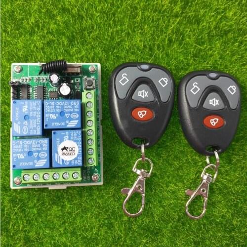 433mhz DC 12V 10A 4 channel RF switch Wireless Remote Control switch Electric car/motorcycle/headlamp horn transmitter