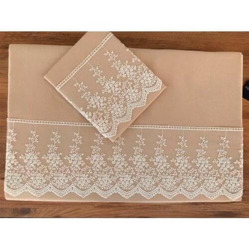 Land Of dowry French Laced Mahperi Duvet cover set 6 Piece Cappucino