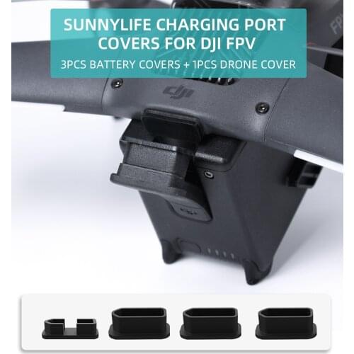 4pcs Charging Port Covers for DJI FPV Combo Drone Dust Plug Battery Dustproof Cover Aircraft Protective Cover