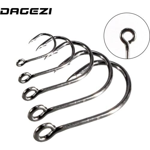 DAGEZI 100Pcs/Lot high Carbon Steel Fishing Hook #4-#12 Fishhooks Durable Pesca barbed hook Fishing Tackle Box