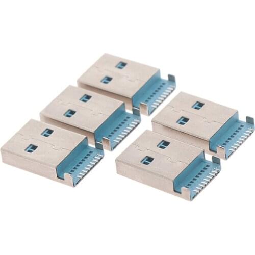 5PCS USB 3.0 A Type Male Plug Connector High-speed Data Transmission USB 3.0 Jack Charging Socket Soldering
