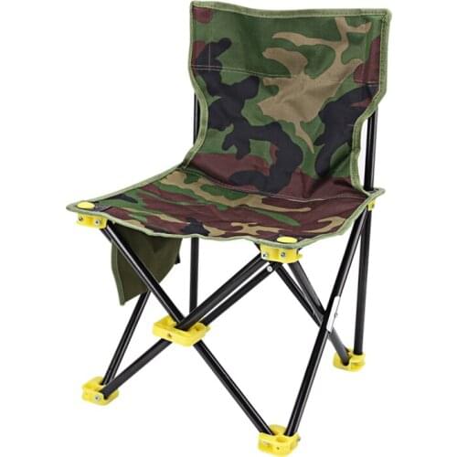 Portable Camo Fabric Fishing Chair Thicken Canvas Seat Folding Stool Household Outdoor Reinforce Metallic Framework Chair M