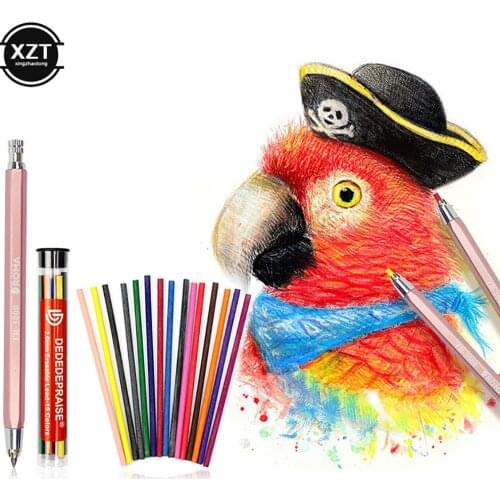 15 Colors 3.0mm Lead Refills Mechanical Colored Drawing Automatic Pencil Charcoal core Sketch Carbon Pencil Art Sketch Erasable