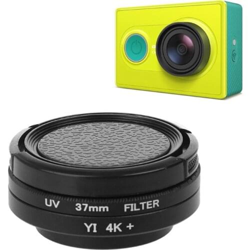 37mm UV Lens Filter + Lens Ring Adapter + Protective Cap for Xiaomi Yi Camera