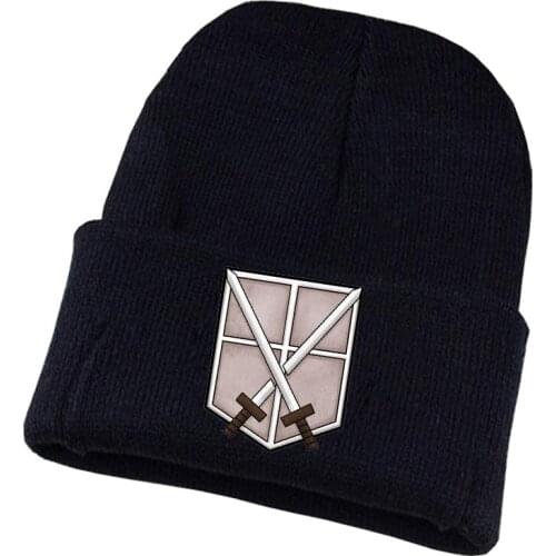 Anime Attack on Titan Knitted hat Cosplay hat Unisex Print Adult Casual Cotton hat teenagers winter Knitted Cap