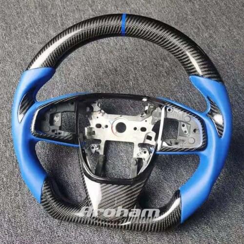 High Quality Carbon Fiber Car Steering Wheel For Honda Civic 10th Gen 2016 2017 2018 2019 2020 2021