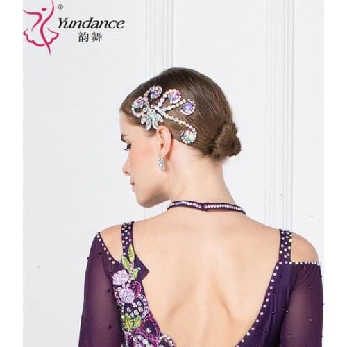 Lady New Rhymes Modern Dances Headgear Female National Championship Headwear Latin Dancing Flower Diamond Accessories B-6581