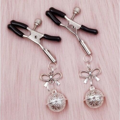 Golden Silver Feminine Sense Adjustable Bell Nipple Clip Chest BDSM Small Bell Adult Fetish Flirting Flirting Couple Sex Toys