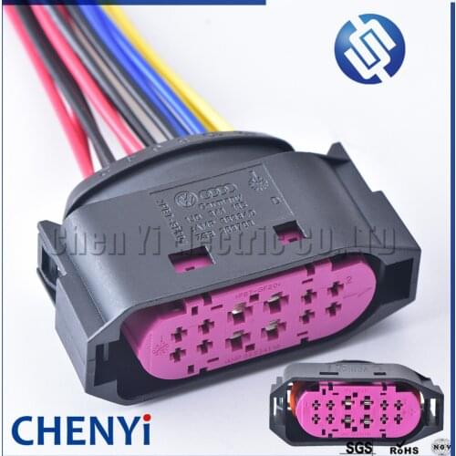 12 Pin Xenon Headlight Connector Plug Lane Support LCA Socket Wire Harness Cable Pigtail For AUDI VW Skoda 1J0941165 1J0 941 165