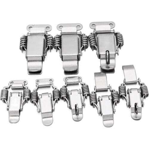 2Pcs 304 Stainless Steel Spring Toggle Latch Thick Hasp Lock Double Spring Box Clasp Catch Hasp for Suitcase/Toolbox/Wooden Case