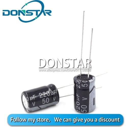 20PCS 50V 220UF Electrolytic Capacitor 220UF 50V 8*12MM 105° Aluminium Electrolytic Capacitor