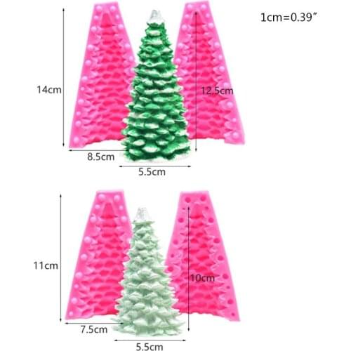 3D Christmas Tree Silicone Candle Mold Soap Clay Making DIY Cake Mould Chocolate Decorating Baking Tool E56C