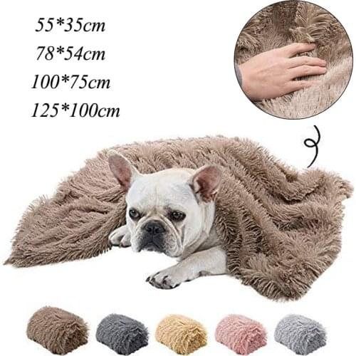5 Colors Soft Fleece Pet Blanket Long Plush Dog Bed Blankets Cat Sleeping Mats Chihuahua Husky Soft Warm Puppy Cushion Beds Mats
