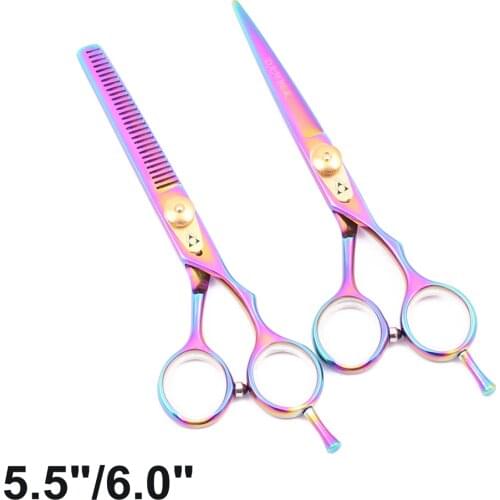 50Pcs 5.5 6.0 Professional Hairdressing Scissors Hair Thinning Scissors Barber Hair Cutting Shears Japanese 440C Scissors 1020