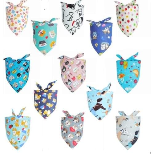 50pcs/lot Cartoon animal Pet Dog Puppy cat cotton bandanas Collar scarf Pet tie Y80 can choose color or mix custom made color