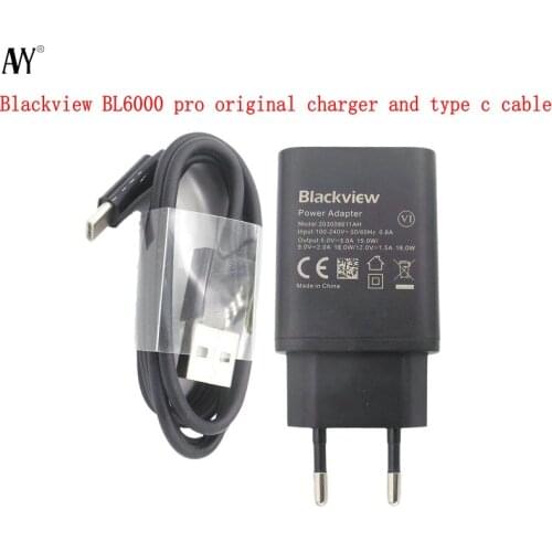 AVY Power Adapter for Original Blackview BL6000 Pro 12V 1.5A 18W EU Travel Charger Plug USB Type C Cable