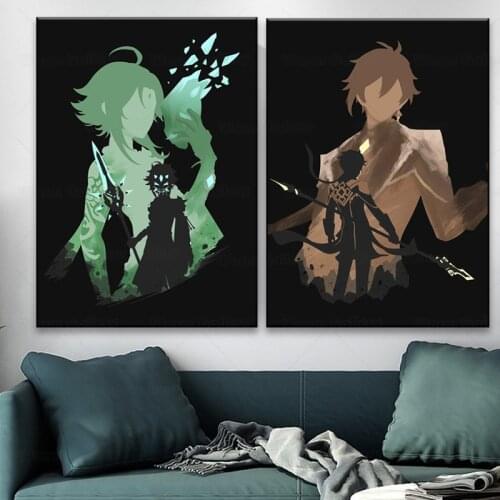 Anime Figure Genshin Impact Poster Decoration Art Decor Painting Home Decor Poster Room Wall Decor Canvas Poster