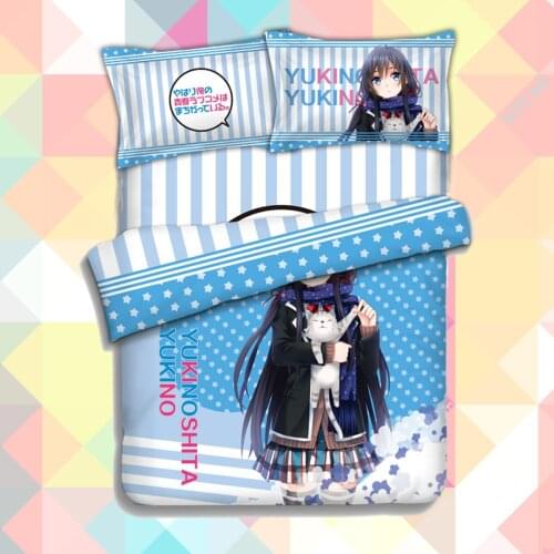 Anime Yahari Ore no Seishun Love Comedy wa Machigatteiru Zoku Quilt Cover Bedding Set With Pillow Cases Duvet Cover Set 151218