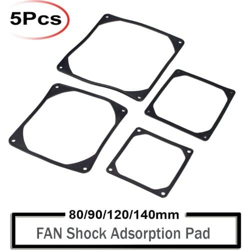 5pcs 80mm 92mm 120mm 140mm Anti-vibration Silicon Fan Gasket Noise Reducing Silencer Gasket Pad For PC Computer Case Fan