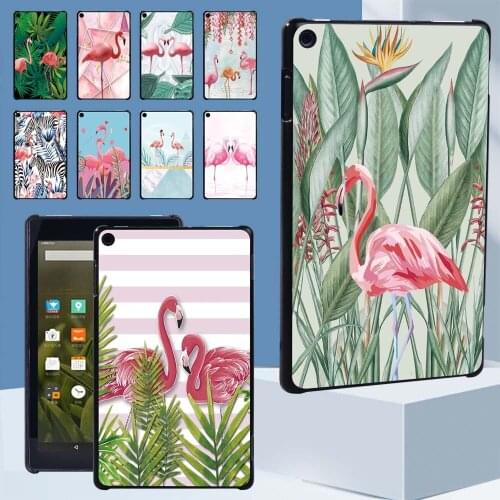 Hard Shell for Amazon Fire HD 8 Plus 8 10th Gen 2020/Fire 7 5/7/9th Gen /Fire HD 8/Fire HD 10 Flamingo Pattern Tablet Back Shell