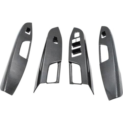 Door Armrest Window Glass Lift Button Control Panel Cover Trim for Suzuki Vitara Escudo 2015 - 2020 Carbon Fiber Look