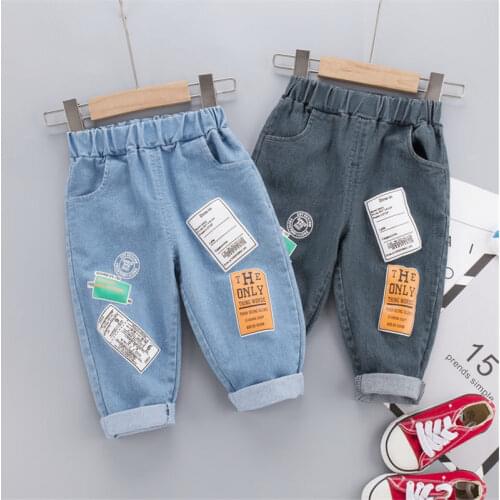 New 2020 Baby Boys Girls Jeans Pants Children Trousers Boys Girls Jeans Boys Casual Pants Cartoon Jeans For Kids 1 2 3 4 YEARS