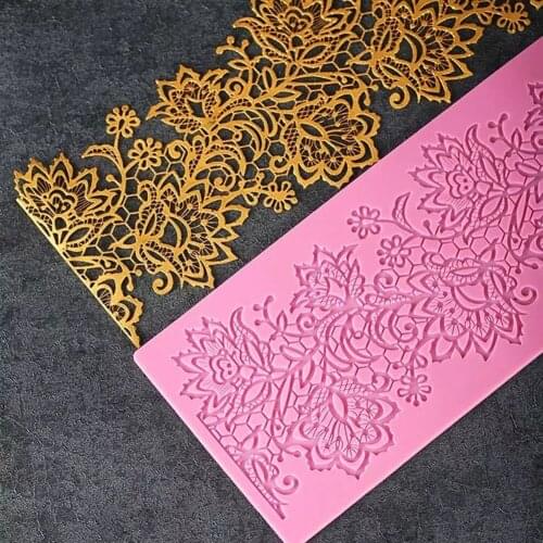 Eco-Friend Lace Silicone Mold Mould Sugar Craft Fondant Mat Cake Decorating Baking Tool Wholesale