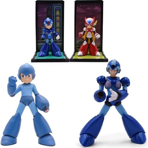 Anime Mega Man Rockman Figure Blue 016 Red 017 PVC Action Figure Collectible Model Megaman Dolls Toy