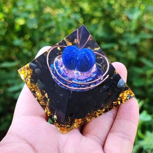 Handmade Tree of Life Energy Generator Crystal Orgone Pyramid Gather Luck Wealth Healing Reiki Chakra Meditation Tiger Eye Stone